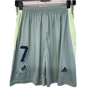Adidas Mexico National Logo Soccer Shorts Green Men M GUC